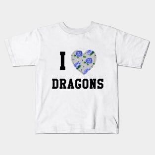 I heart Dragons (black ink) Kids T-Shirt